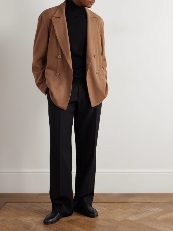 Double-Breasted Camel Hair Blazer - OU