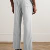 Straight-Leg Pleated Wool-Flannel Trousers - BK