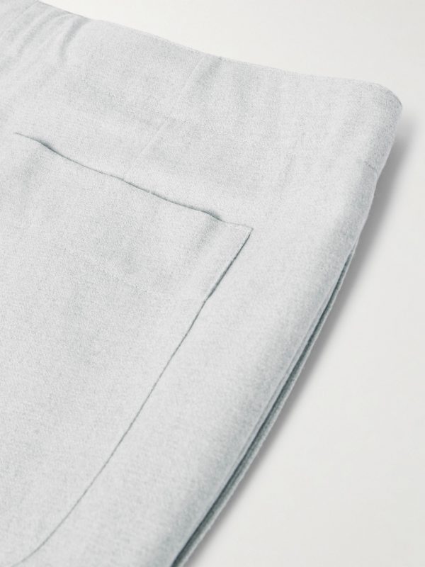 Straight-Leg Pleated Wool-Flannel Trousers - CU