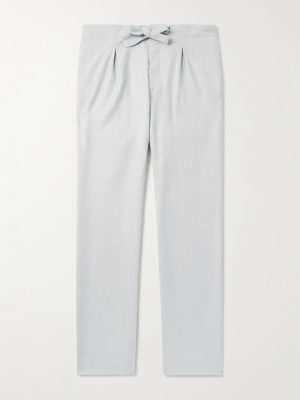 Straight-Leg Pleated Wool-Flannel Trousers Straight-Leg Pleated Wool-Flannel Trousers