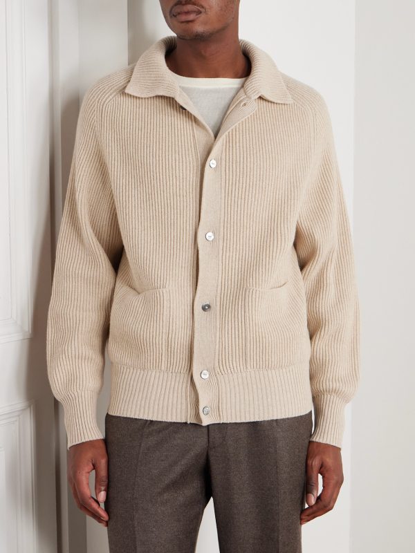 Ribbed Cashmere Cardigan - FR