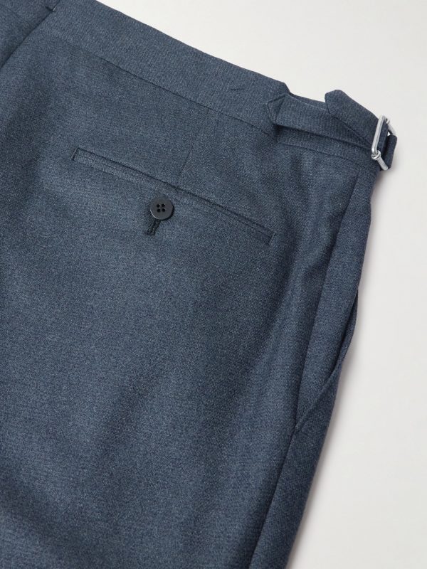 Straight-Leg Pleated Wool-Flannel Trousers - CU Straight-Leg Pleated Wool-Flannel Trousers - CU