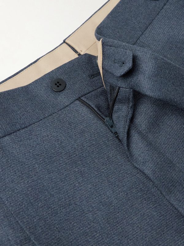 Straight-Leg Pleated Wool-Flannel Trousers - E1 Straight-Leg Pleated Wool-Flannel Trousers - E1
