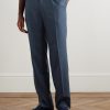 Straight-Leg Pleated Wool-Flannel Trousers - FR Straight-Leg Pleated Wool-Flannel Trousers - FR