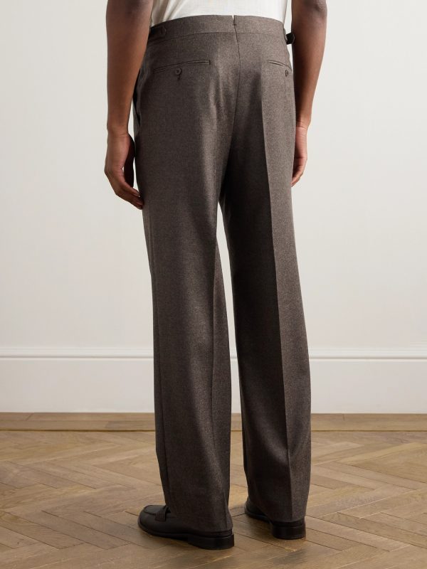 Straight-Leg Pleated Wool and Cashmere-Blend Trousers - BK Straight-Leg Pleated Wool and Cashmere-Blend Trousers - BK