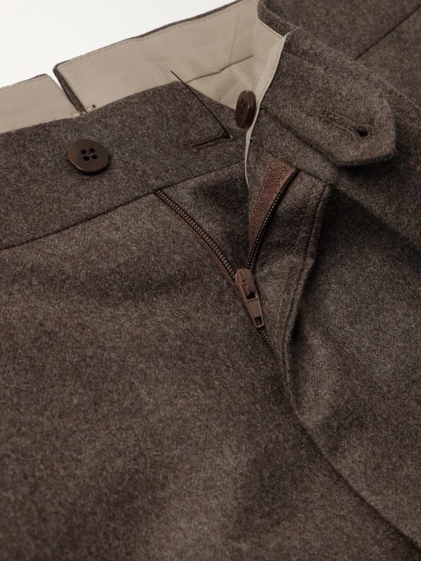 Straight-Leg Pleated Wool and Cashmere-Blend Trousers - E1 Straight-Leg Pleated Wool and Cashmere-Blend Trousers - E1