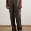 Straight-Leg Pleated Wool and Cashmere-Blend Trousers - FR Straight-Leg Pleated Wool and Cashmere-Blend Trousers - FR