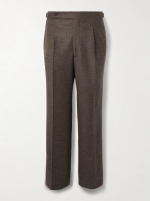 Straight-Leg Pleated Wool and Cashmere-Blend Trousers Straight-Leg Pleated Wool and Cashmere-Blend Trousers