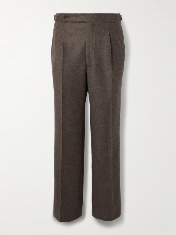 Straight-Leg Pleated Wool and Cashmere-Blend Trousers Straight-Leg Pleated Wool and Cashmere-Blend Trousers