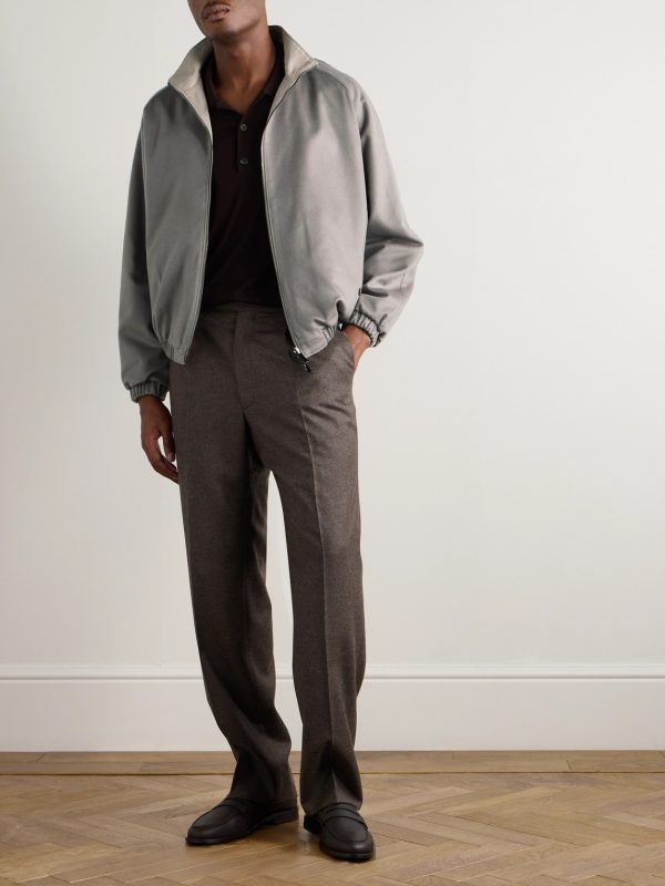 Straight-Leg Pleated Wool and Cashmere-Blend Trousers - OU Straight-Leg Pleated Wool and Cashmere-Blend Trousers - OU