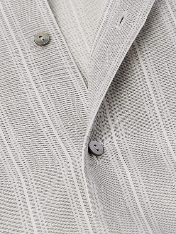 Striped Cotton and Silk-Blend Dupioni Shirt - CU Striped Cotton and Silk-Blend Dupioni Shirt - CU