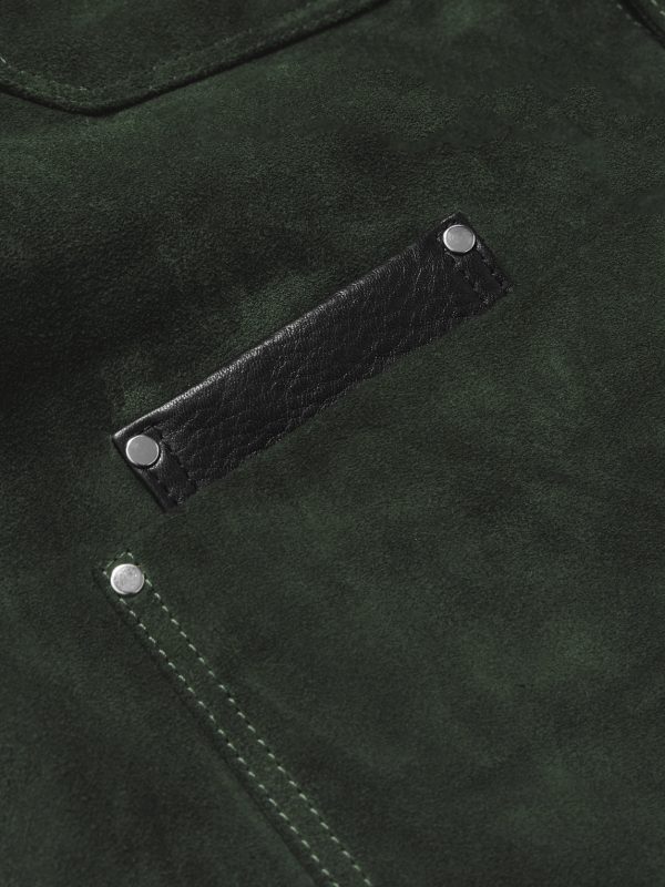 Full-Grain Leather-Trimmed Suede Chore Jacket - E2 Full-Grain Leather-Trimmed Suede Chore Jacket - E2
