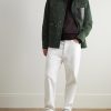 Full-Grain Leather-Trimmed Suede Chore Jacket - OU Full-Grain Leather-Trimmed Suede Chore Jacket - OU