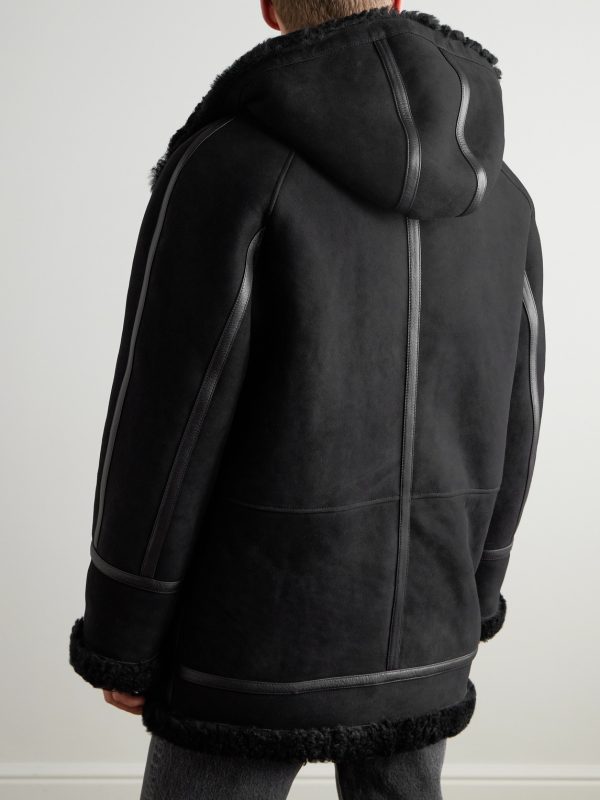 Oversized Shearling Duffle Coat - BK Oversized Shearling Duffle Coat - BK