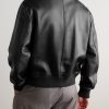 Full-Grain Leather Bomber Jacket - BK Full-Grain Leather Bomber Jacket - BK