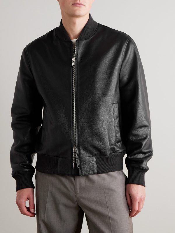 Full-Grain Leather Bomber Jacket - FR Full-Grain Leather Bomber Jacket - FR