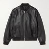 Full-Grain Leather Bomber Jacket Full-Grain Leather Bomber Jacket