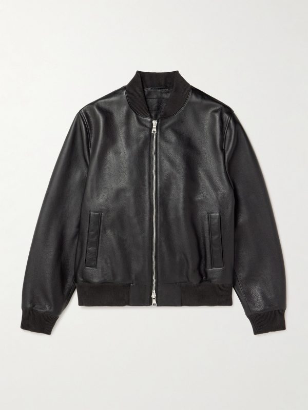 Full-Grain Leather Bomber Jacket Full-Grain Leather Bomber Jacket