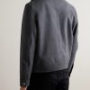 Shearling-Trimmed Suede Trucker Jacket - BK Shearling-Trimmed Suede Trucker Jacket - BK