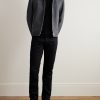 Shearling-Trimmed Suede Trucker Jacket - OU Shearling-Trimmed Suede Trucker Jacket - OU