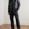 Shearling-Trimmed Full-Grain Leather Blouson Jacket - OU Shearling-Trimmed Full-Grain Leather Blouson Jacket - OU