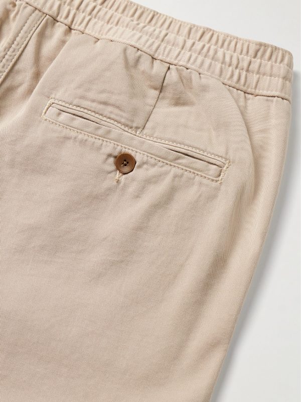 Edward Straight-Leg Organic Cotton-Twill Drawstring Trousers - CU Edward Straight-Leg Organic Cotton-Twill Drawstring Trousers - CU