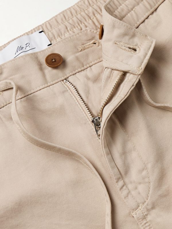 Edward Straight-Leg Organic Cotton-Twill Drawstring Trousers - E1 Edward Straight-Leg Organic Cotton-Twill Drawstring Trousers - E1