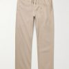 Edward Straight-Leg Organic Cotton-Twill Drawstring Trousers Edward Straight-Leg Organic Cotton-Twill Drawstring Trousers