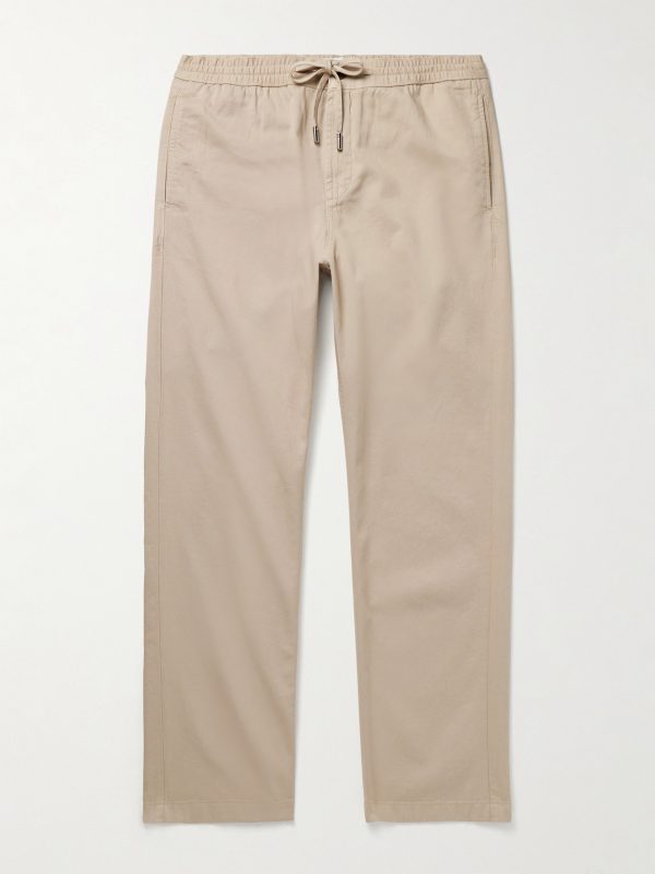 Edward Straight-Leg Organic Cotton-Twill Drawstring Trousers Edward Straight-Leg Organic Cotton-Twill Drawstring Trousers