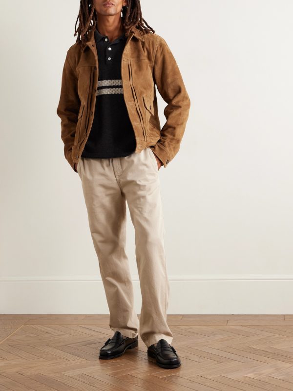 Edward Straight-Leg Organic Cotton-Twill Drawstring Trousers - OU Edward Straight-Leg Organic Cotton-Twill Drawstring Trousers - OU