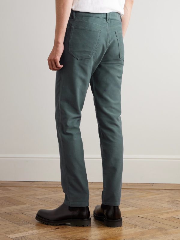 Straight-Leg Organic Cotton-Moleskin Trousers - BK