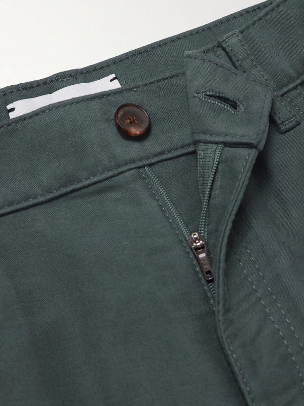 Straight-Leg Organic Cotton-Moleskin Trousers - E1