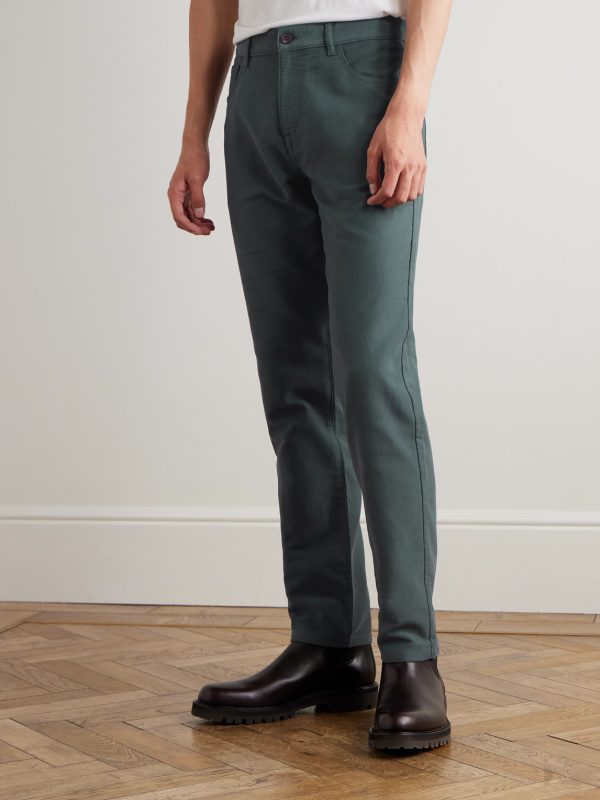 Straight-Leg Organic Cotton-Moleskin Trousers - FR
