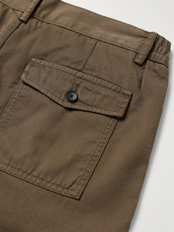 James Pleated Tapered Organic Cotton-Twill Trousers - CU
