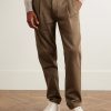 James Pleated Tapered Organic Cotton-Twill Trousers - FR