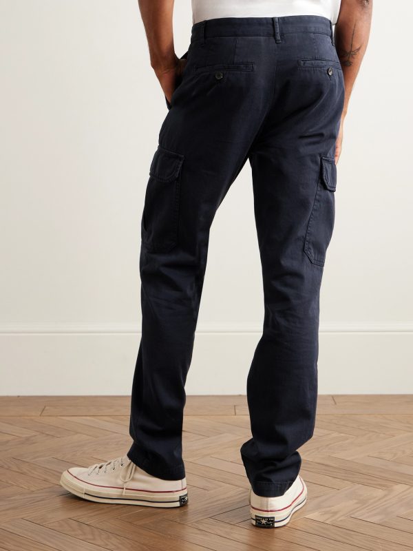 Samuel Slim-Fit Straight-Leg Organic Cotton-Twill Cargo Trousers - BK