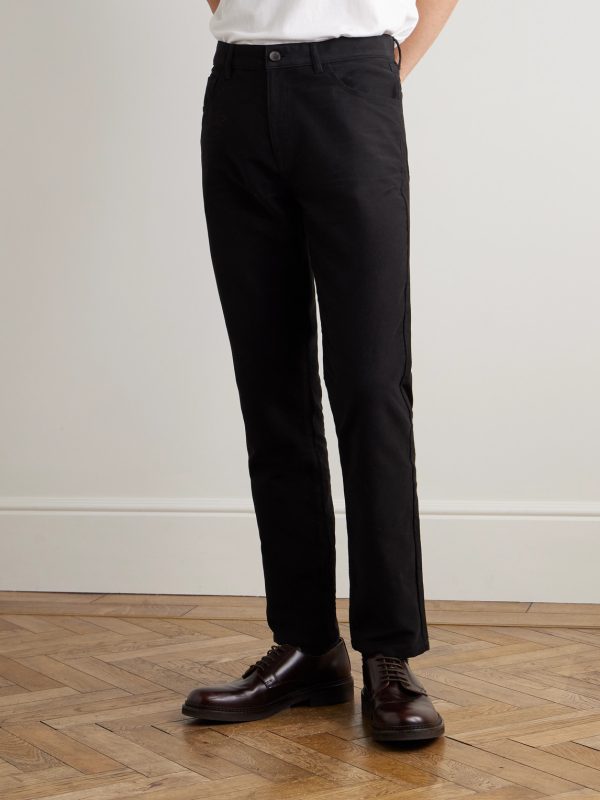 Straight-Leg Organic Cotton-Moleskin Trousers - FR Straight-Leg Organic Cotton-Moleskin Trousers - FR
