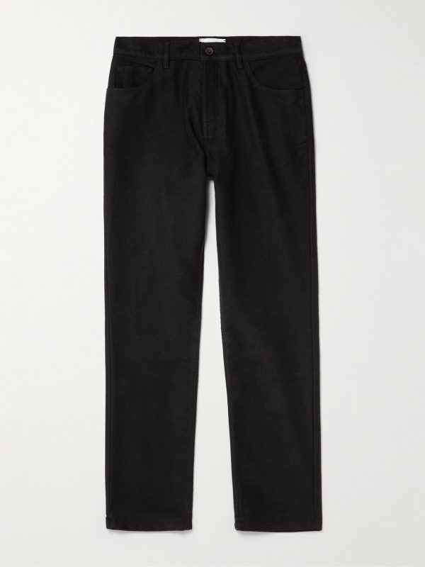 Straight-Leg Organic Cotton-Moleskin Trousers Straight-Leg Organic Cotton-Moleskin Trousers