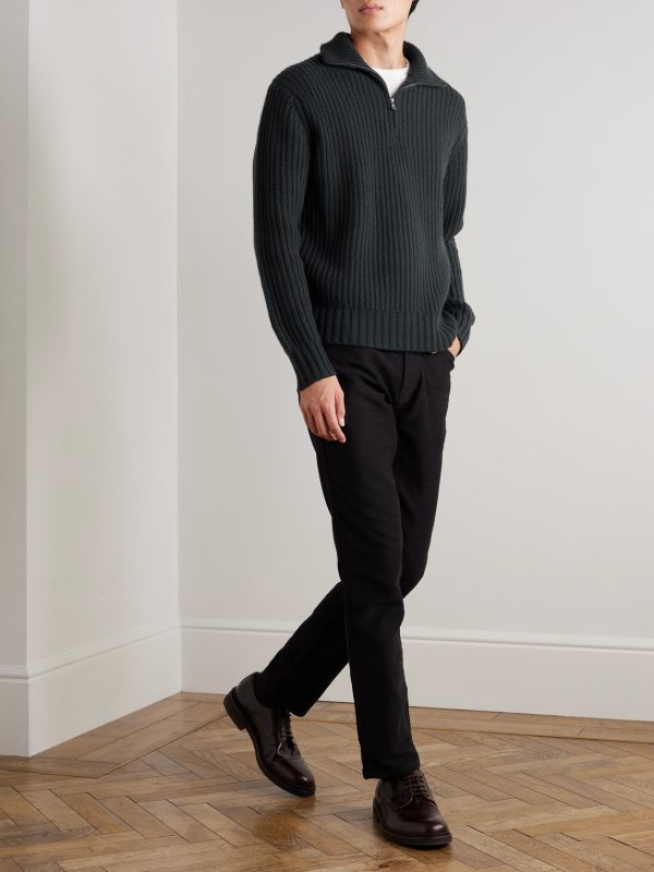 Straight-Leg Organic Cotton-Moleskin Trousers - OU Straight-Leg Organic Cotton-Moleskin Trousers - OU