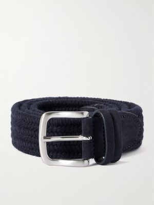 3.5cm Suede-Trimmed Woven Belt