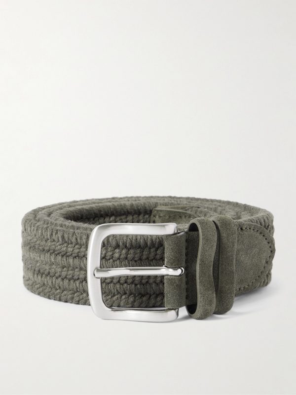3.5cm Suede-Trimmed Woven Belt 3.5cm Suede-Trimmed Woven Belt