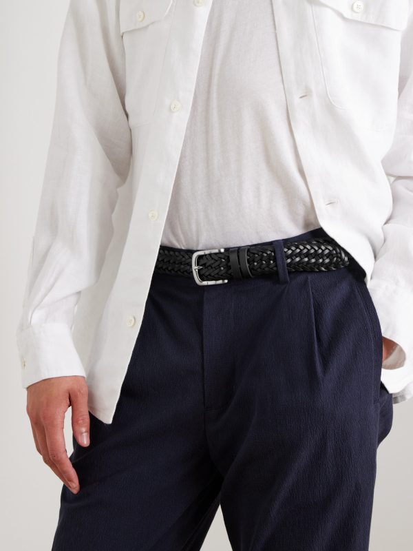 3cm Woven Leather Belt - FR