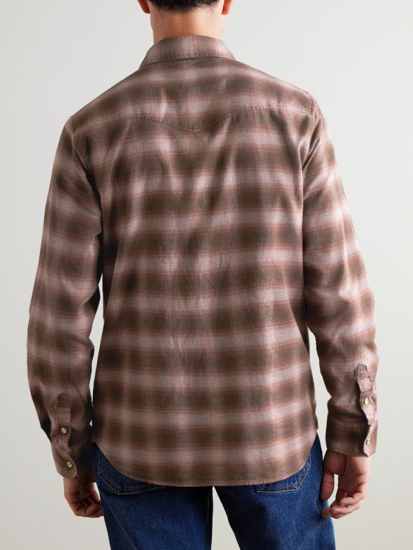 Checked Organic Cotton-Flannel Western Shirt - BK Checked Organic Cotton-Flannel Western Shirt - BK