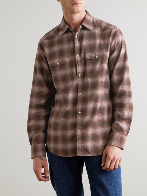 Checked Organic Cotton-Flannel Western Shirt - FR Checked Organic Cotton-Flannel Western Shirt - FR
