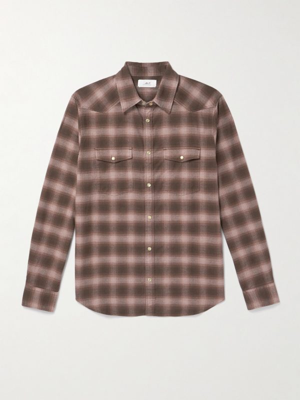 Checked Organic Cotton-Flannel Western Shirt Checked Organic Cotton-Flannel Western Shirt