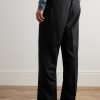 Arthur Wide-Leg Woven Drawstring Trousers - BK Arthur Wide-Leg Woven Drawstring Trousers - BK