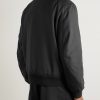 Padded Woven Bomber Jacket - BK Padded Woven Bomber Jacket - BK