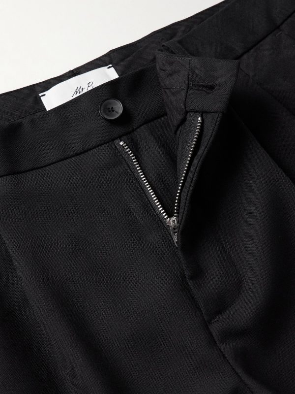 Edward Straight-Leg Pleated Woven Trousers - E1