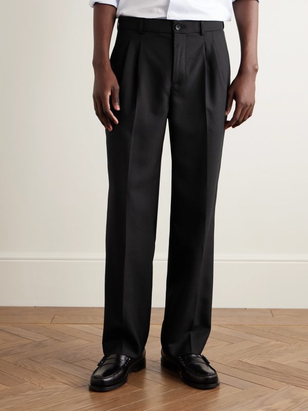 Edward Straight-Leg Pleated Woven Trousers - FR