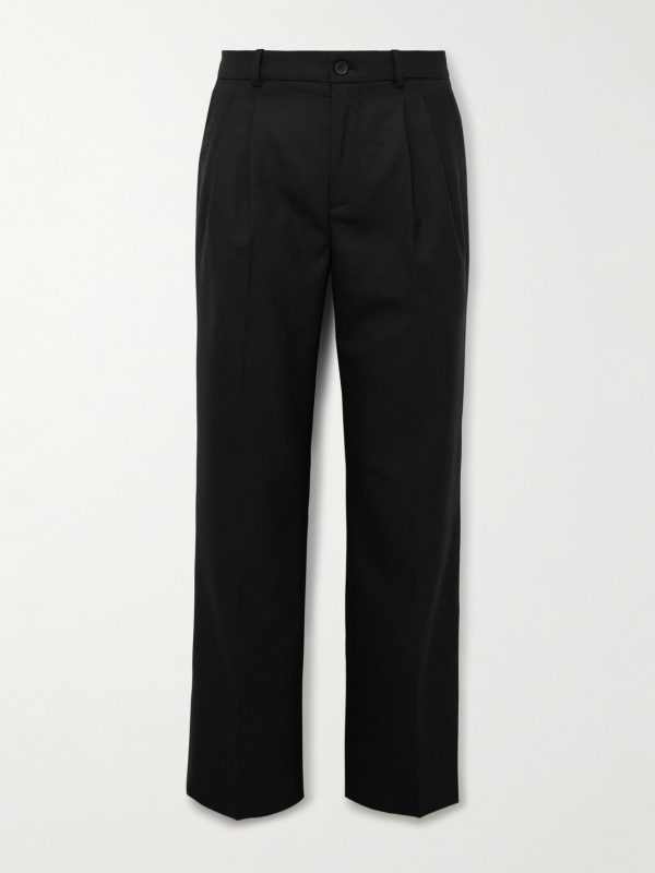 Edward Straight-Leg Pleated Woven Trousers